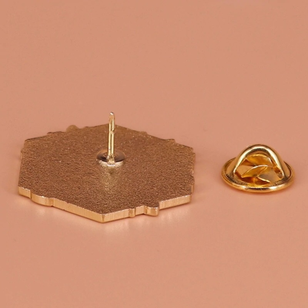 Cute Looking for a Sign Gold Enamel Pin - Picture 2 of 3